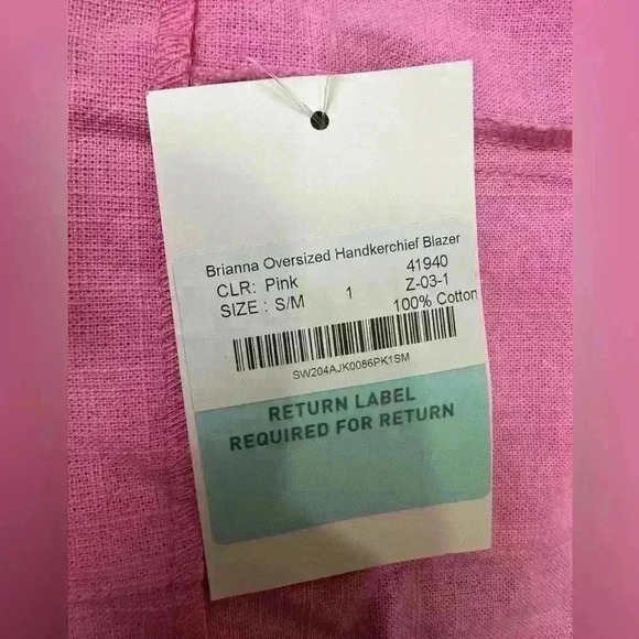 Nwt Storets Brianna Oversized Blazer pink size s/m - Picture 5 of 8